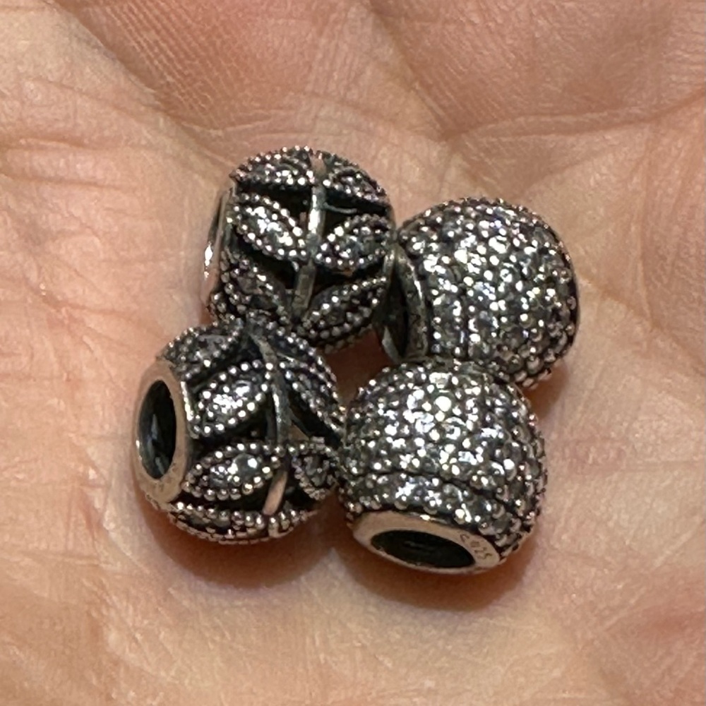 Pandora Sparkling Pave & Leaf Charms